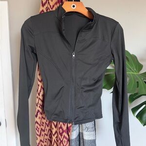 Elegant Women's Black Zip-Up Sweatshirt